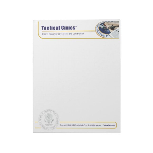 Tactical Civics™  bloc-notes 5,5" x 6" - 40 pages (Tourné)