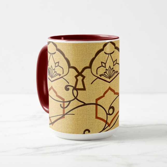 Tactile Woven Arches | Earthy Islamic Design Mug (Devant gauche)