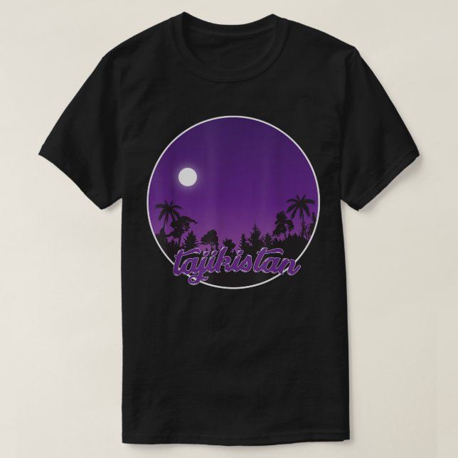 tadjikistan De nuit avec T-shirt Palms (Design devant)