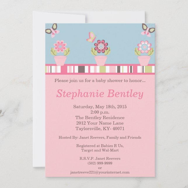 Taffy Butterfly 5x7 Invitation (Devant)