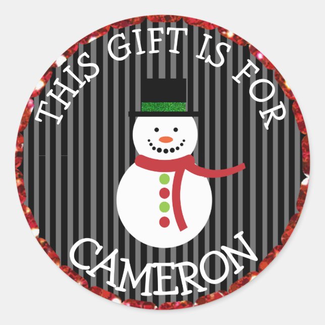 Tag cadeau de Noël personnalisé Stickers de vacanc (Devant)