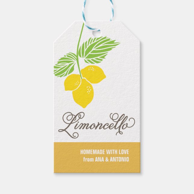 Tag cadeau Limoncello, étiquette de faveur, balise (Devant)
