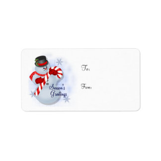 Tag cadeau Snowman - Étiquette