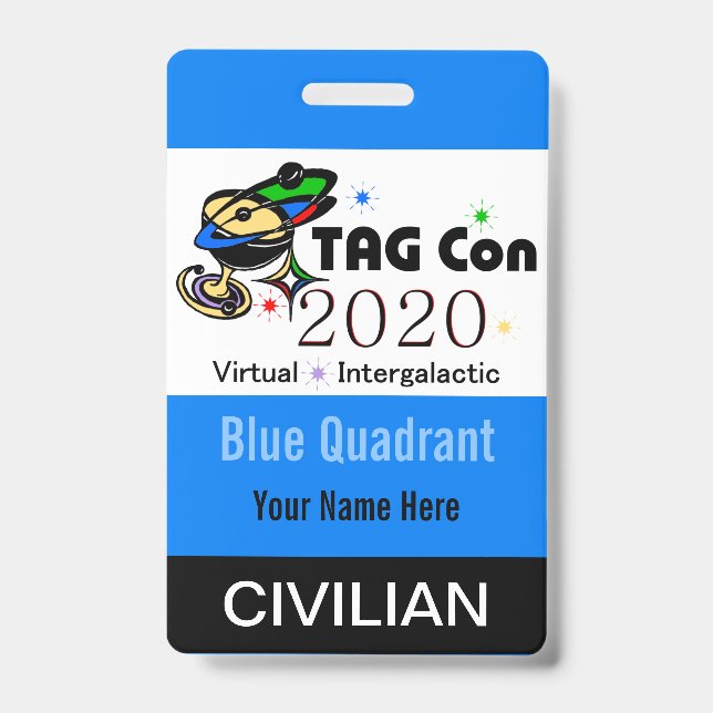 TAG Con 2020 - Quadrant bleu - Badge civil (Avant)