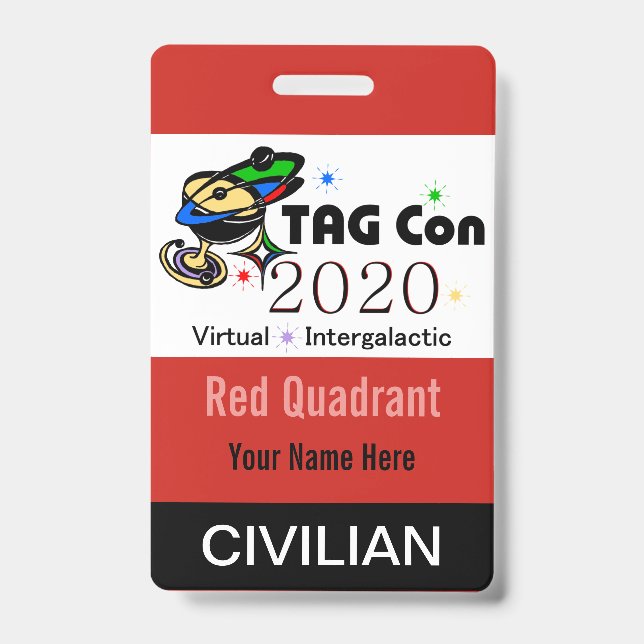 TAG Con 2020 - Quadrant Rouge - Badge Civil (Avant)