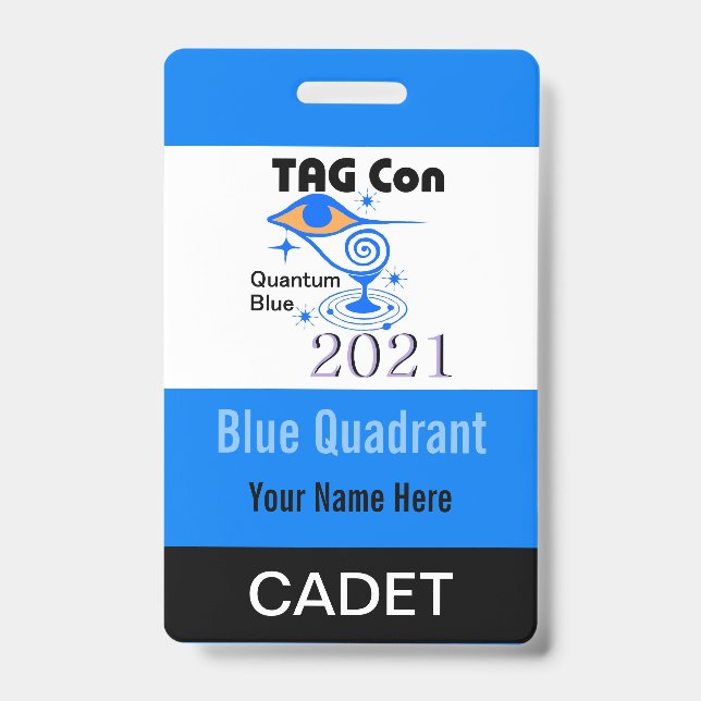 TAG Con 2021 - Quadrant bleu - Badge Cadet (Face)