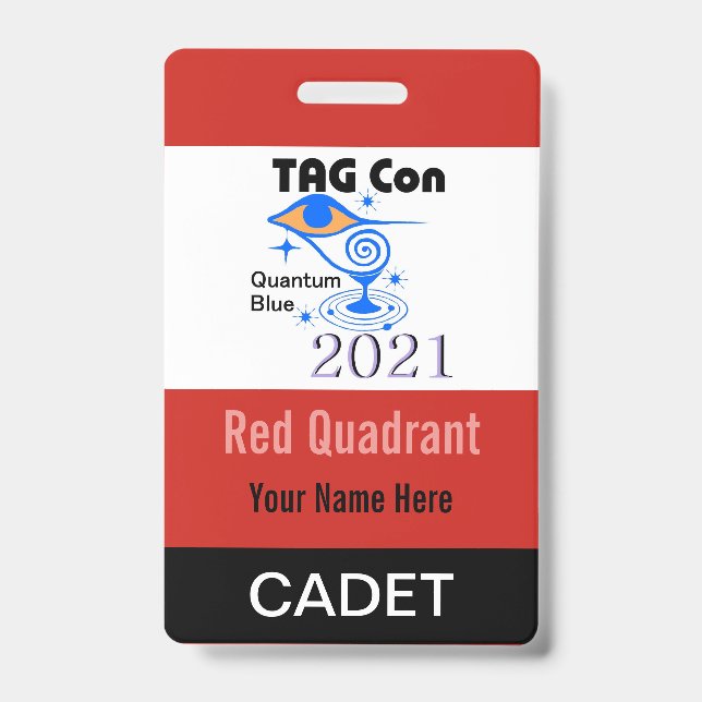 TAG Con 2021 - Quadrant Rouge - Badge Cadet (Face)