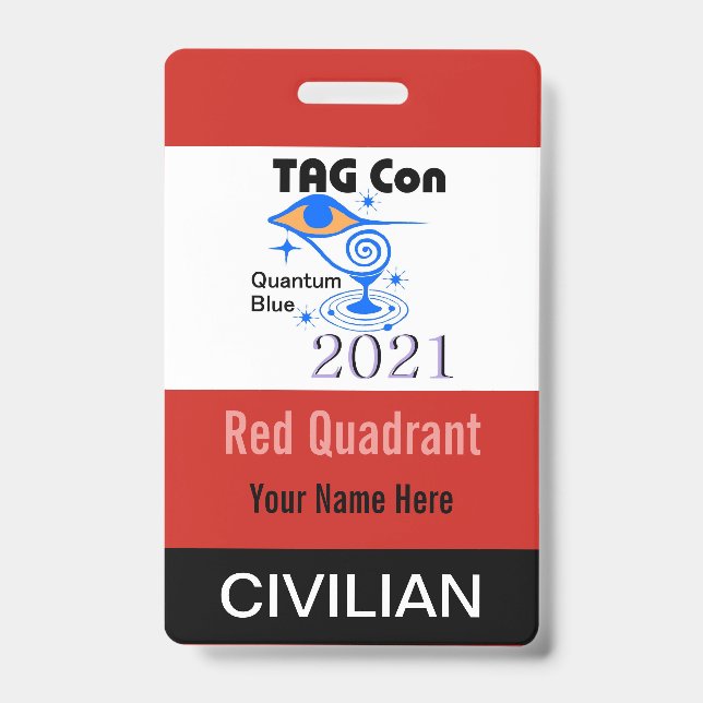 TAG Con 2021 - Quadrant Rouge - Badge Civil (Avant)