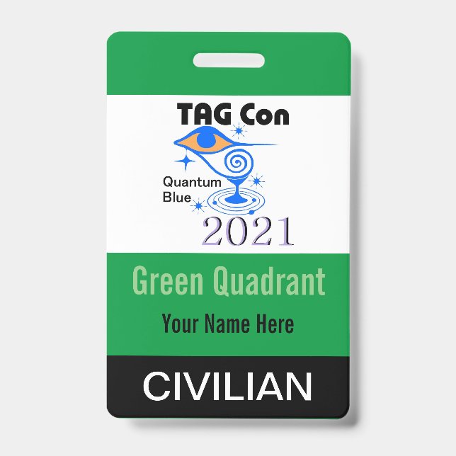 TAG Con 2021 - Quadrant Vert - Badge Civil (Avant)