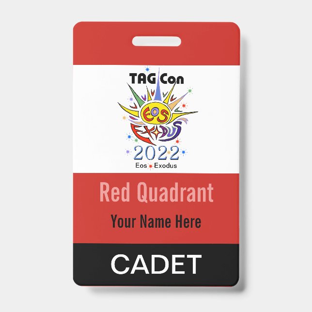 TAG Con 2022 - Quadrant Rouge - Badge Cadet (Avant)