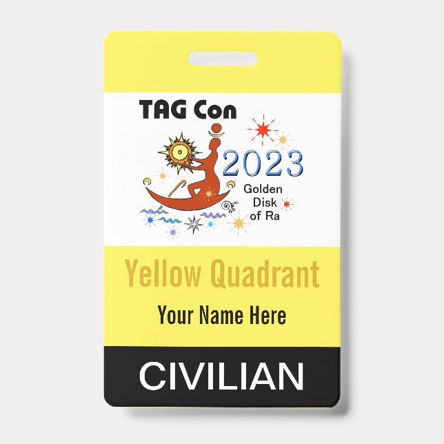 TAG Con 2023 - Quadrant Jaune - Badge Civil (Avant)