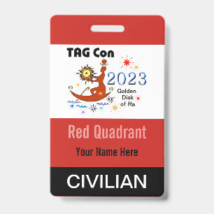 TAG Con 2023 - Quadrant Rouge - Badge Civil