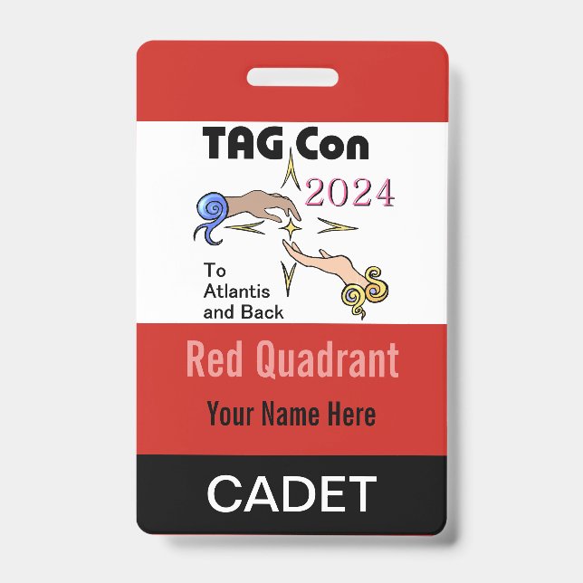 TAG Con 2024 - Quadrant Rouge - Badge Cadet (Avant)