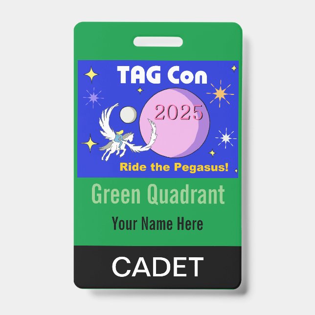 TAG Con 2025 - Quadrant Vert - Badge Cadet (Face)