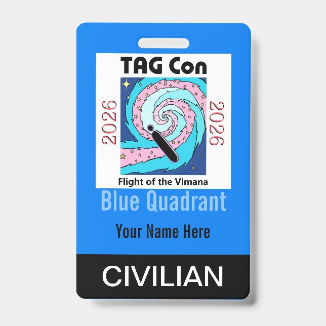 TAG Con 2026 - Blue Quadrant - Civilian Badge (Face)