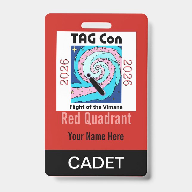 TAG Con 2026 - Quadrant Rouge - Badge Cadet (Avant)