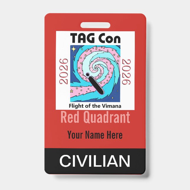 TAG Con 2026 - Red Quadrant - Civilian Badge (Face)