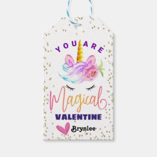 Tag, Enfants Valentines, Unicorne, Étiquettes cade