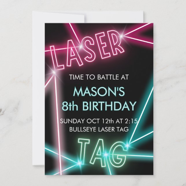 Tag laser Invitation anniversaire amusant enfant (Devant)