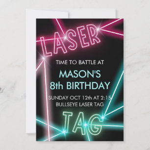 Tag laser Invitation anniversaire amusant enfant