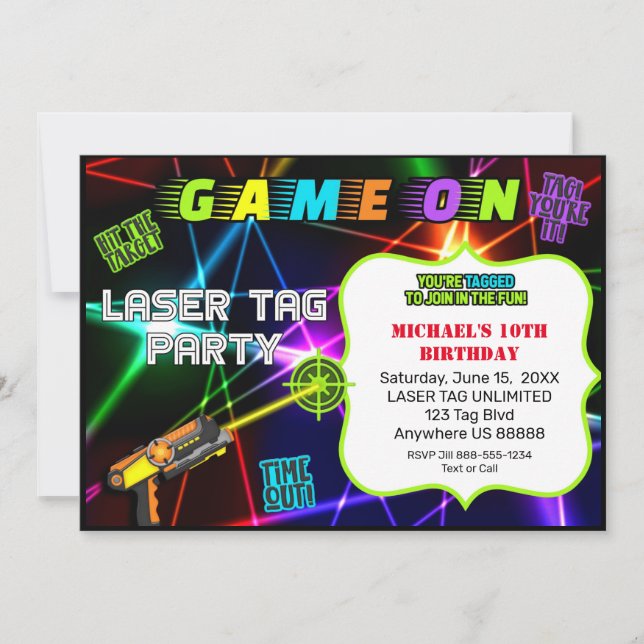 Tag laser Invitation d'anniversaire (Devant)