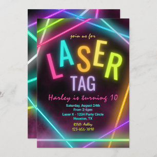 Tag laser Invitation d'anniversaire   Balise laser
