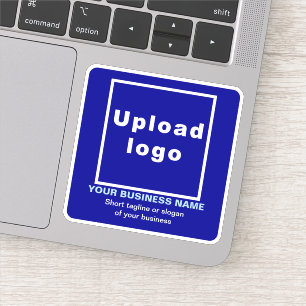 Tagline d'affaires sur Sticker en Vinyl Carré bleu