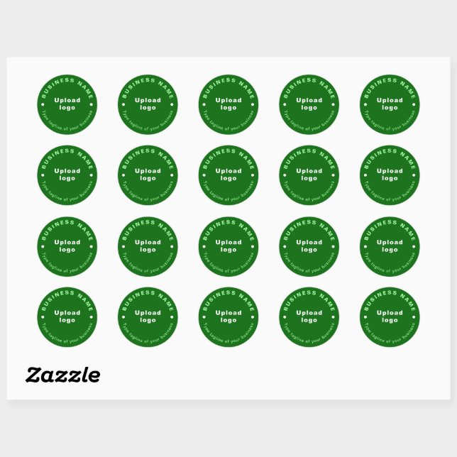 Tagline d'affaires sur Sticker vert rond (Feuille)