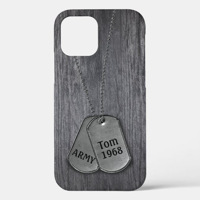 Tags de chien militaire sur Coque de bois-coque ip (Verso)