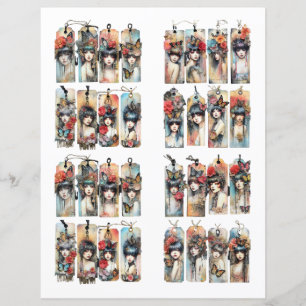 Tags Fuzzy cut Dames avec Fleurs