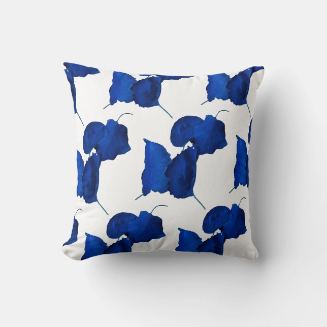 Taie de coussin aux feuilles bleues d'abricotier (Recto)