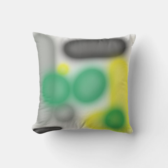 Taie de coussin en art abstrait jaune vert (Recto)