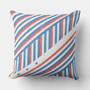 Taie de coussin étoile rouge blanc & bleu patrioti