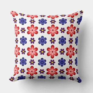Taie de coussin grande taille à fleurs bleues, vio