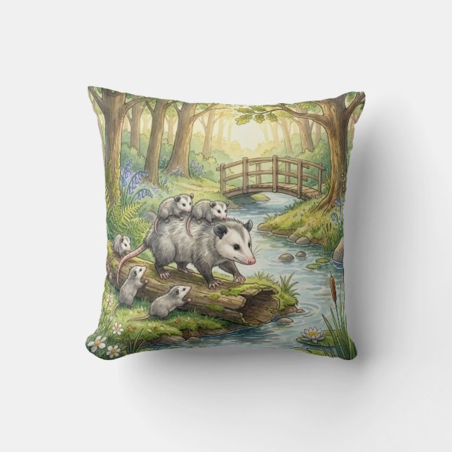 Taie de coussin pour enfants Opossum de la forêt m (Recto)