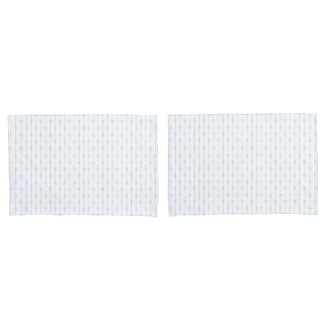 Taie d'oreiller Bleus Rubans et Rayures (devant-Set)