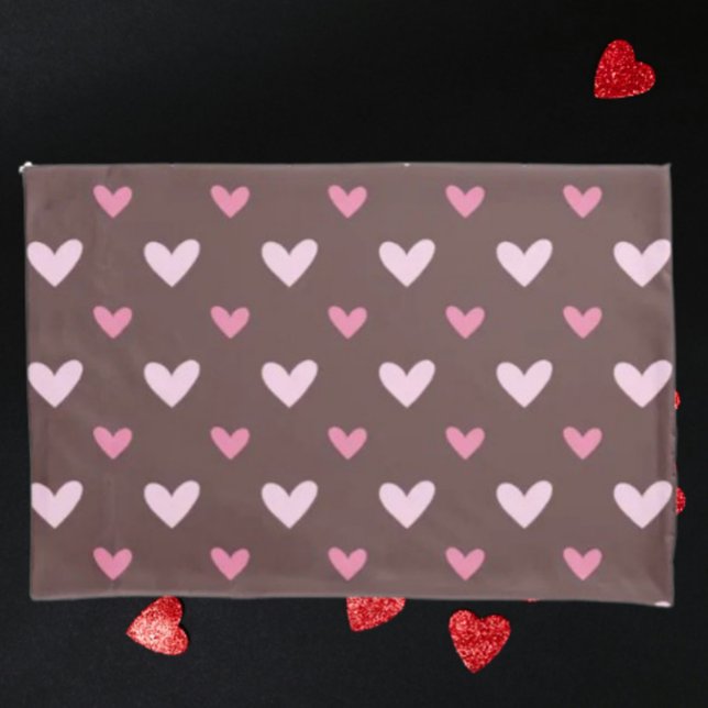 Taie d'oreiller Chérie – Cœurs roses et blush (Créateur téléchargé)