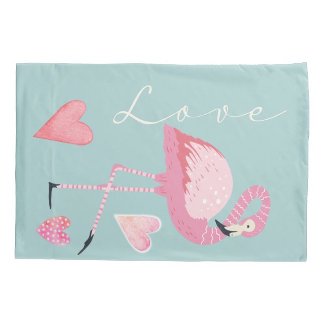 Taie d'oreiller Flamant Rose Amour (Dos)