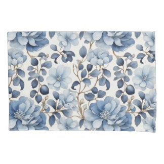Taie d'oreiller florale Blue Bloom