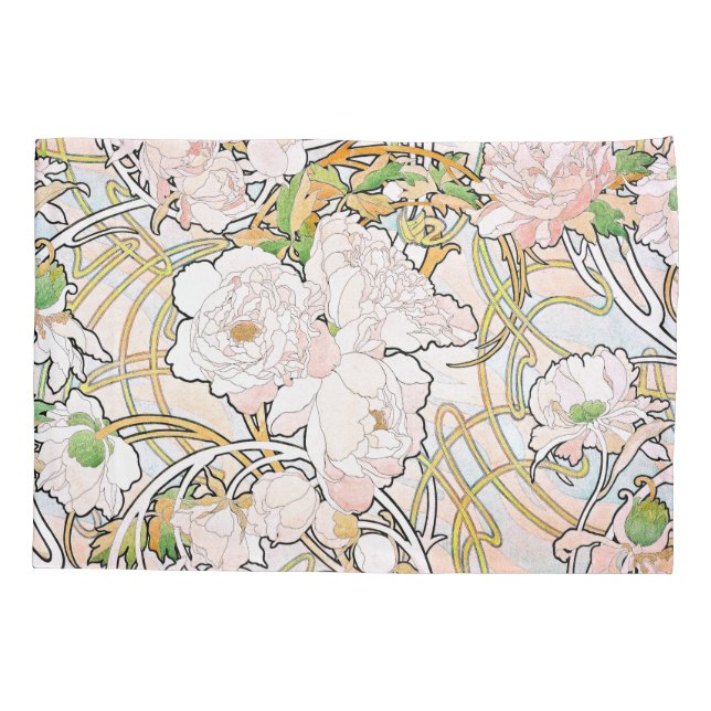 Taie d'oreiller florale de fleur de pivoine de (Dos)