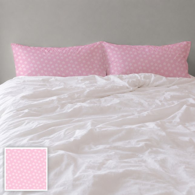 Taie d'oreiller King-size Tossed Pink Stars (Cover Image)