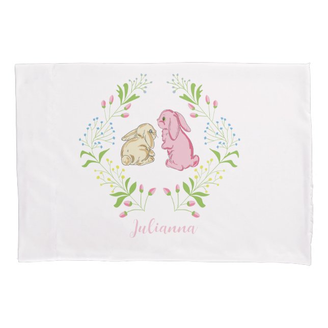 Taie d'oreiller Lapin Couronne Fille Mignonne (devant)