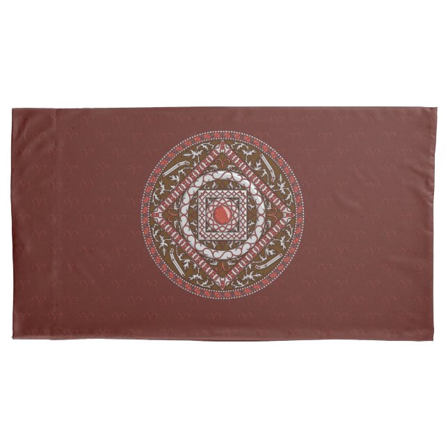 Taie d'oreiller Mandala du Bélier (devant)