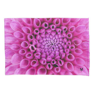 Taie d'oreiller rose de dahlia