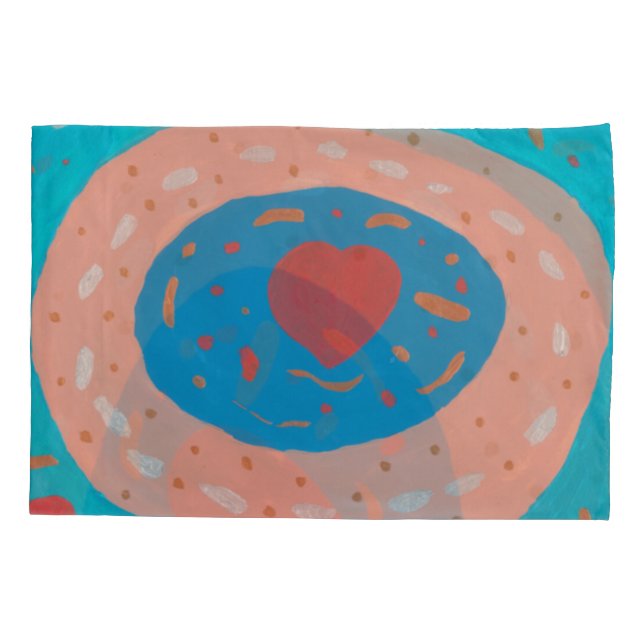 Taie d'oreiller simple Love Circles, taille standa (Dos)
