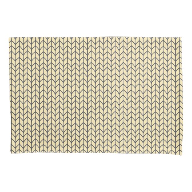 Taie d'oreiller standard en tricot CREAM BLACK (devant)