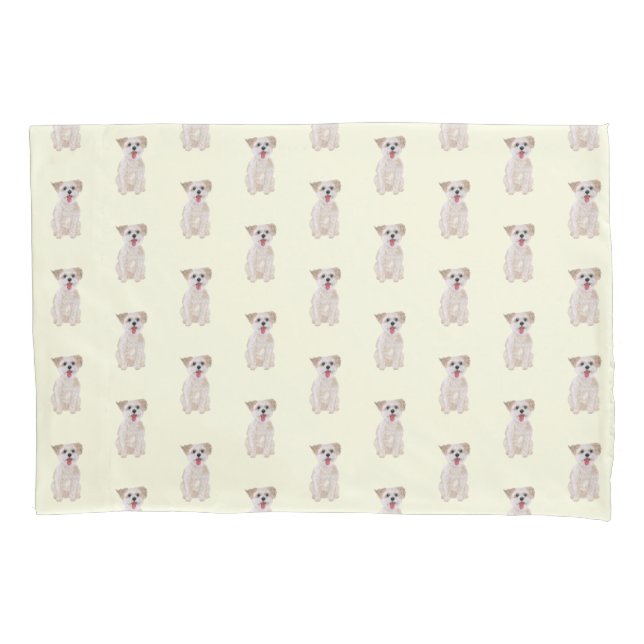 Taie d'oreiller standard pour chien Morkie (devant)