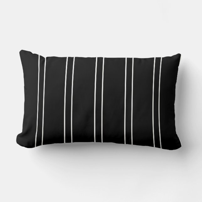 Taie rayée oreiller noir blanc (Recto)