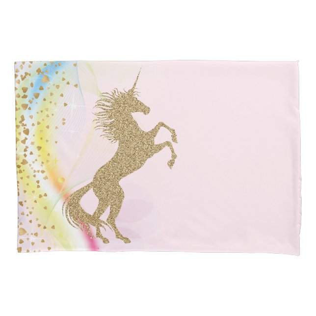 Taies d'oreiller Licorne Arc-en-Ciel (devant)