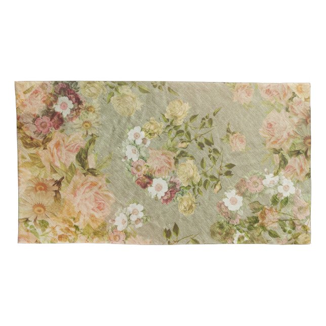 Taies d'oreiller roses victoriennes, grandes (Dos-Droit)